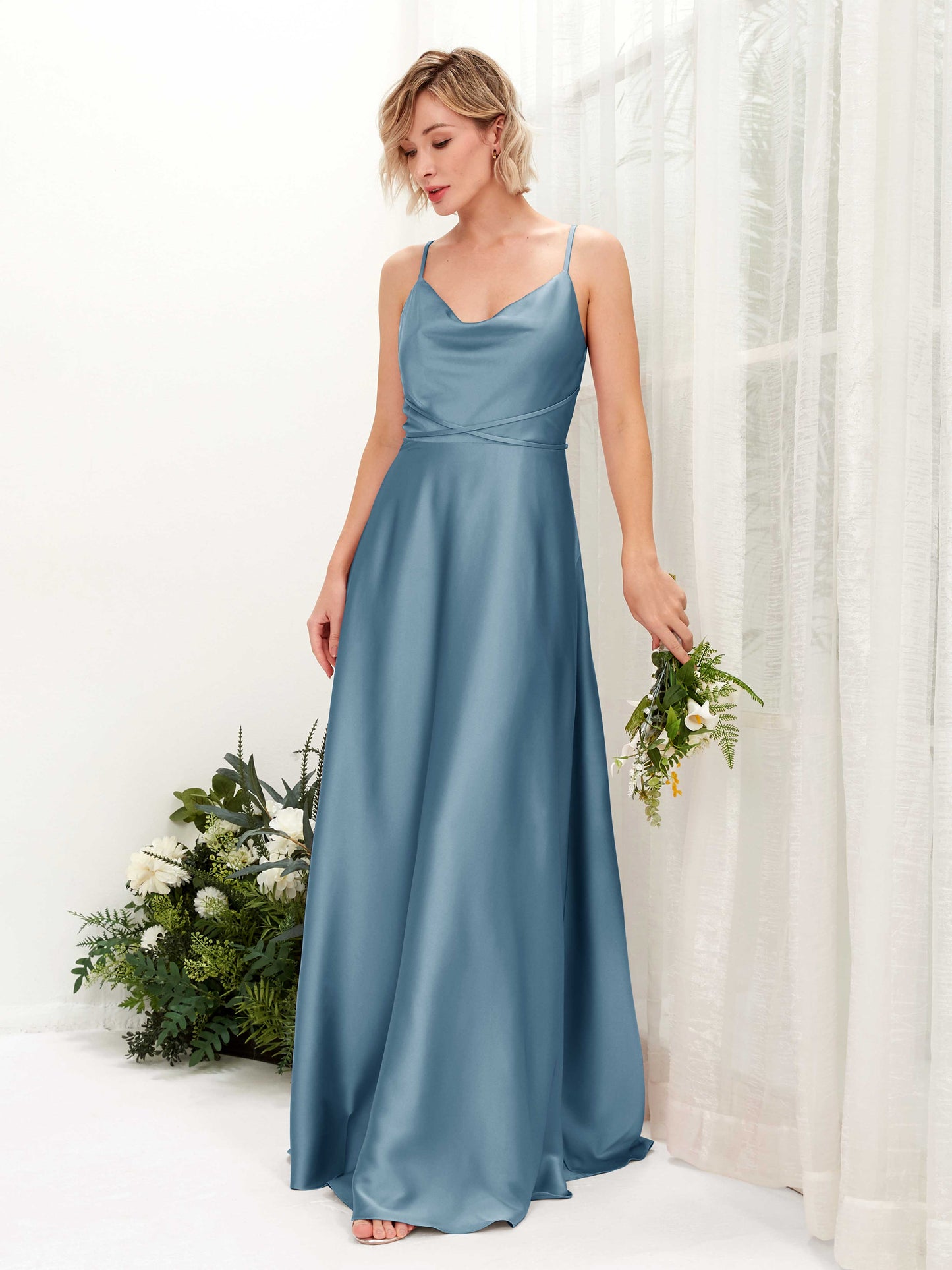 Wallis Ink blue Satin Sleeveless Maxi Dress