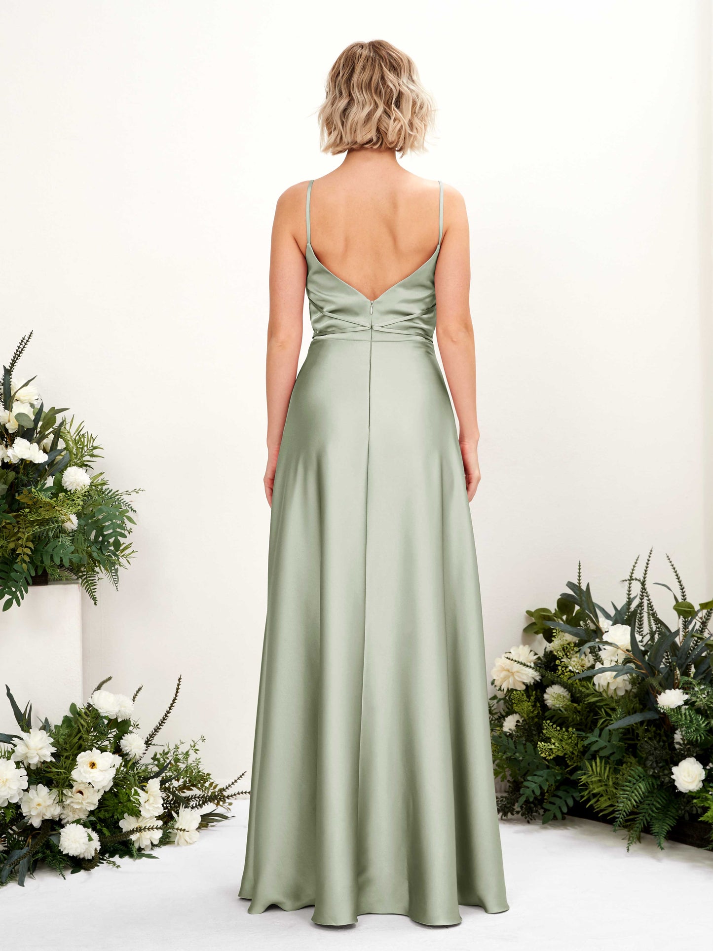 Wallis Sage Green Satin Sleeveless Maxi Dress