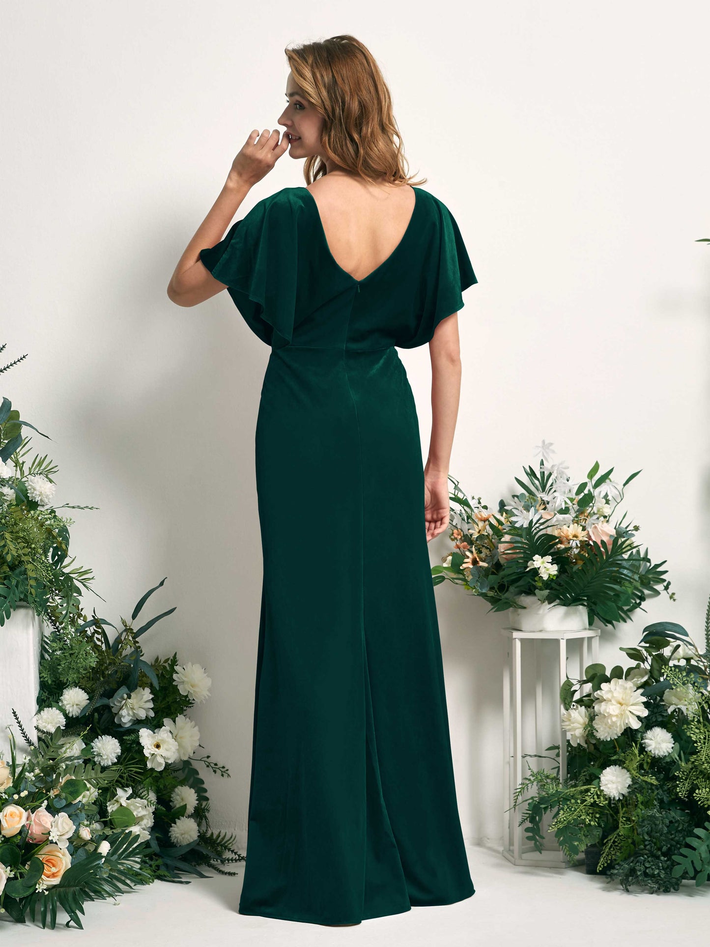 Wanda Hunter Green Velvet Maxi Dress