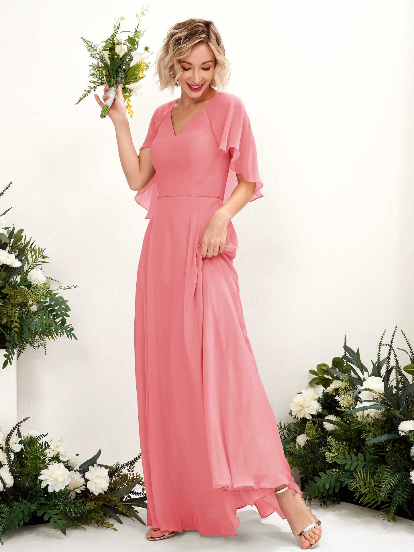 Winnie Coral Pink Maxi Dress