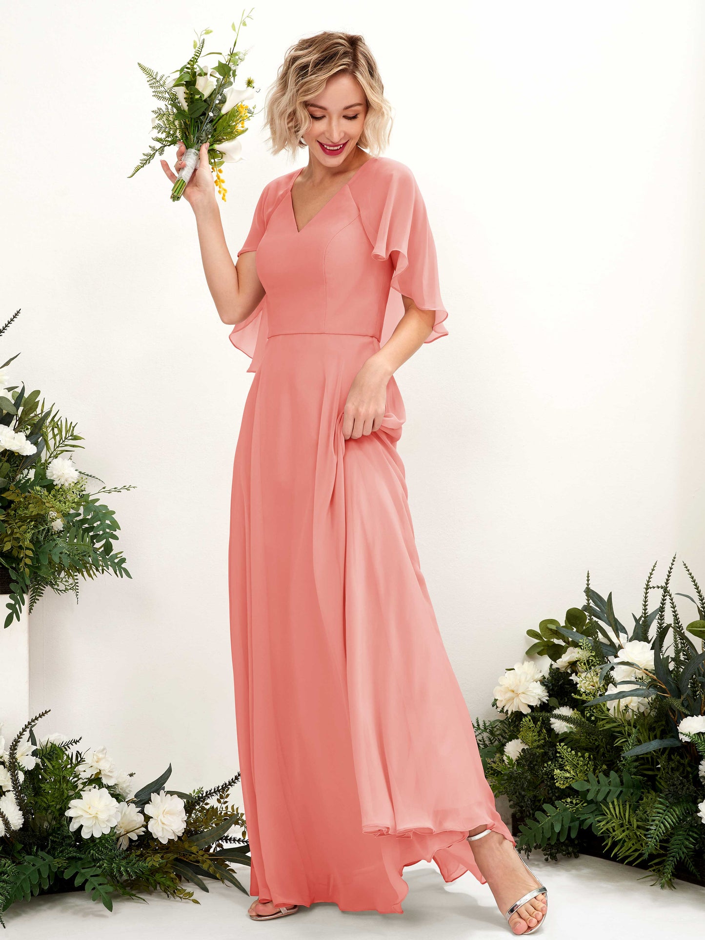 Winnie Peach Pink Maxi Dress