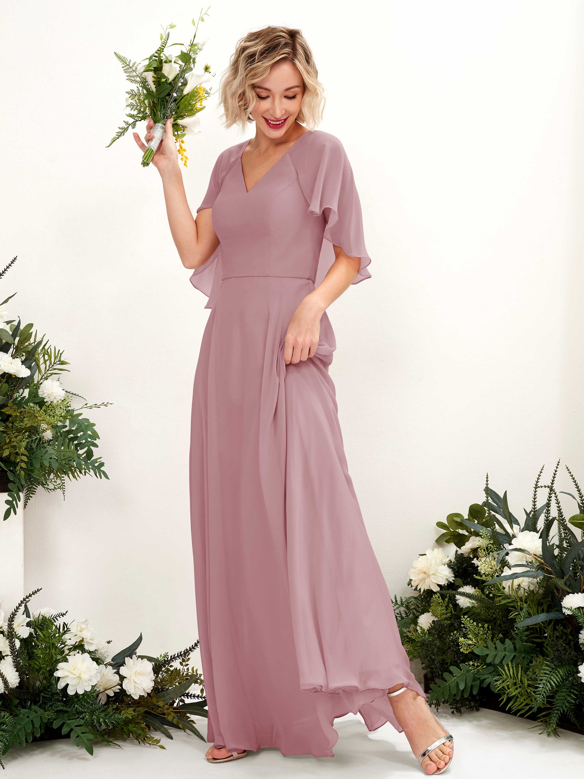 Winnie Vintage Mauve Maxi Dress