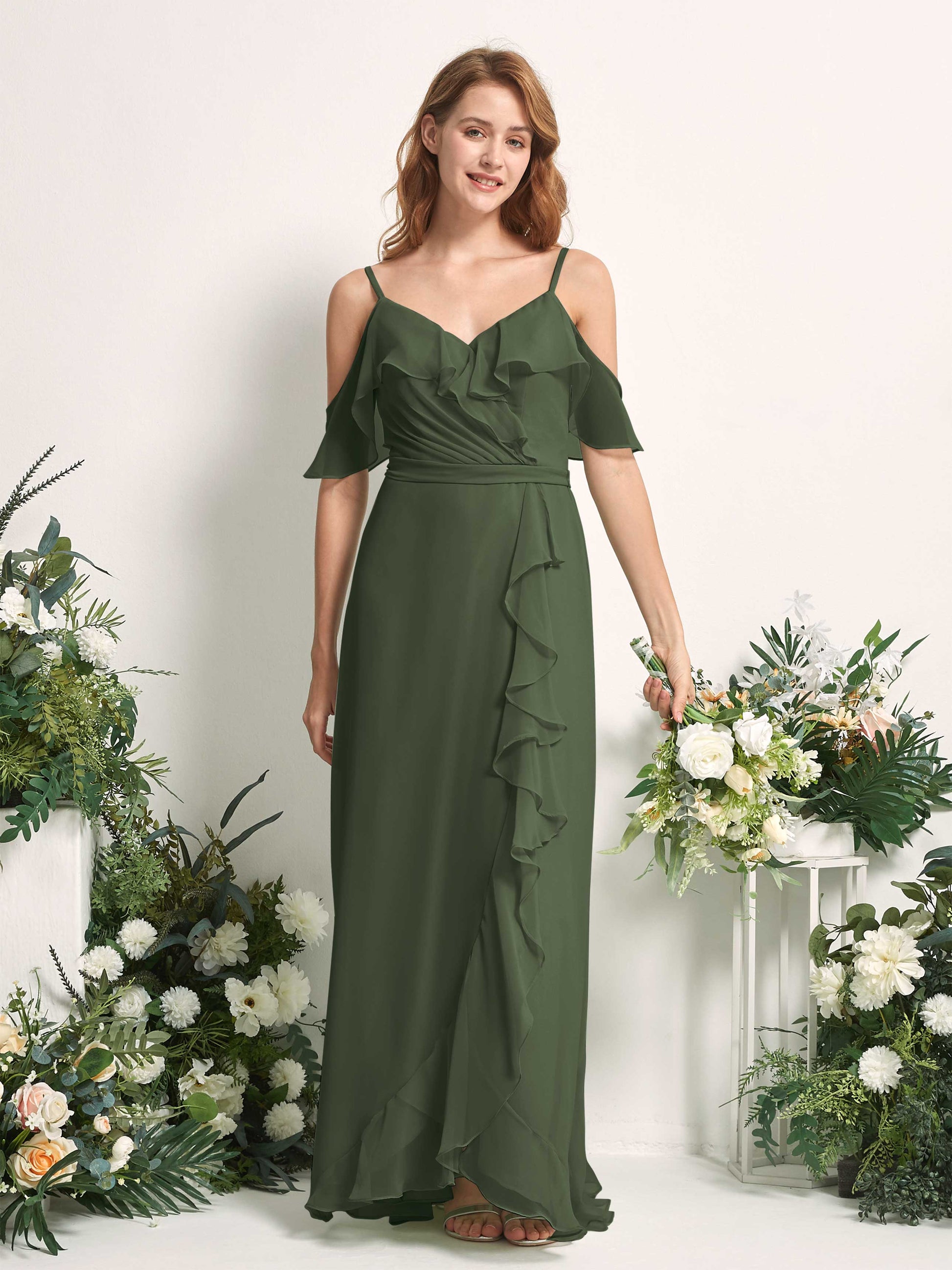 Yvette Martini Olive Sleeveless Maxi Dress