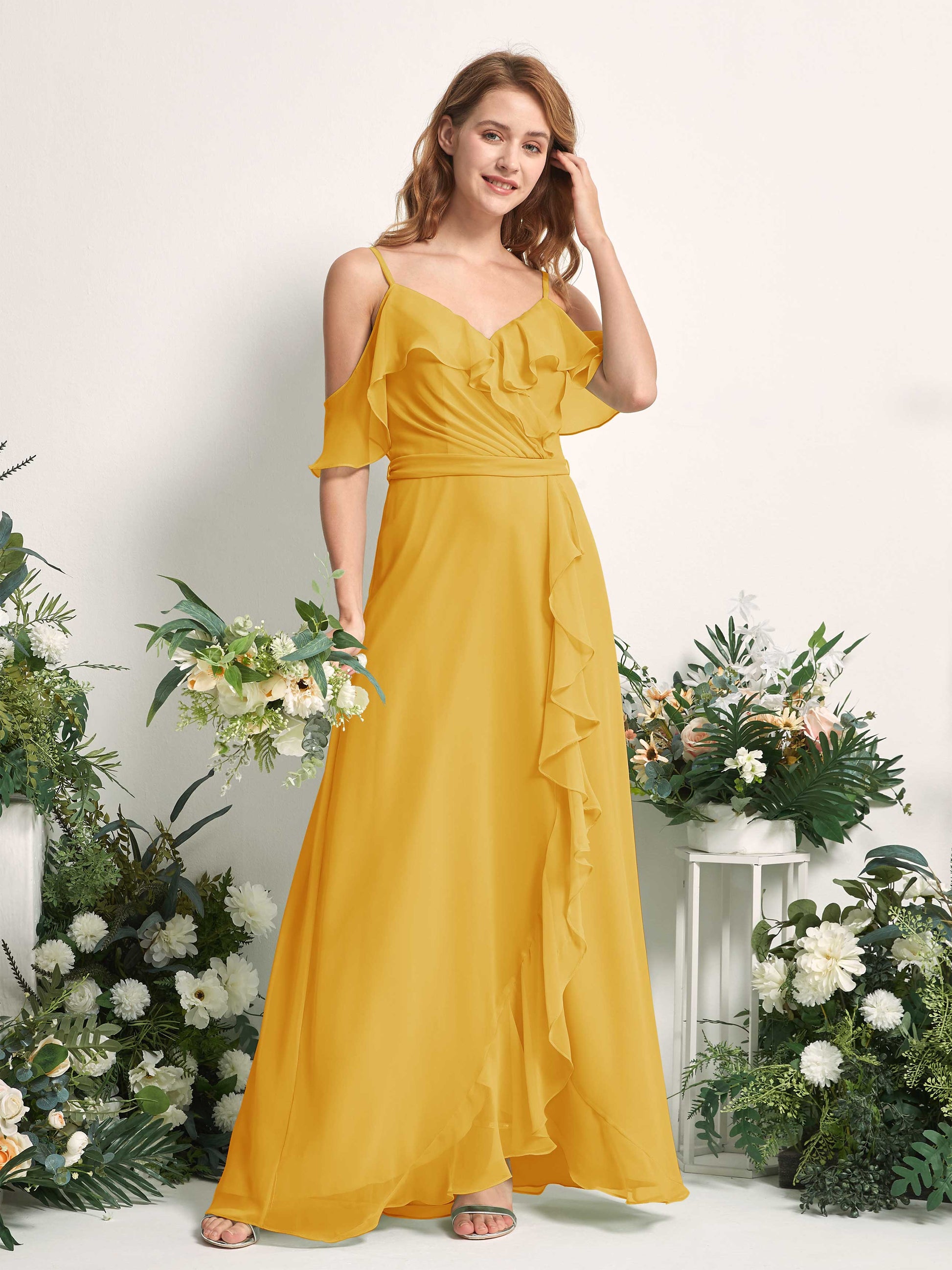 Yvette Mustard Yellow Sleeveless Maxi Dress