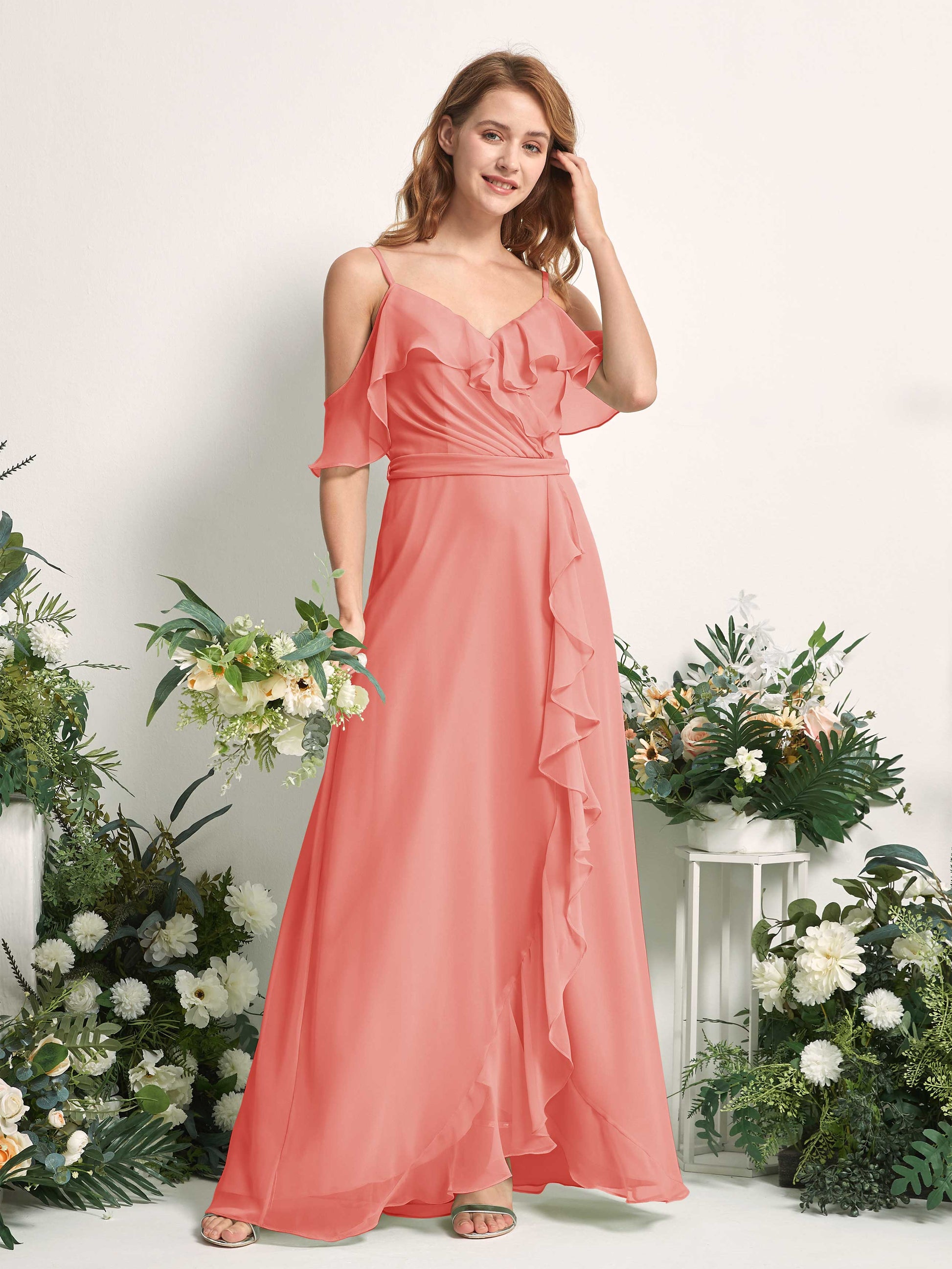 Yvette Peach Pink Sleeveless Maxi Dress