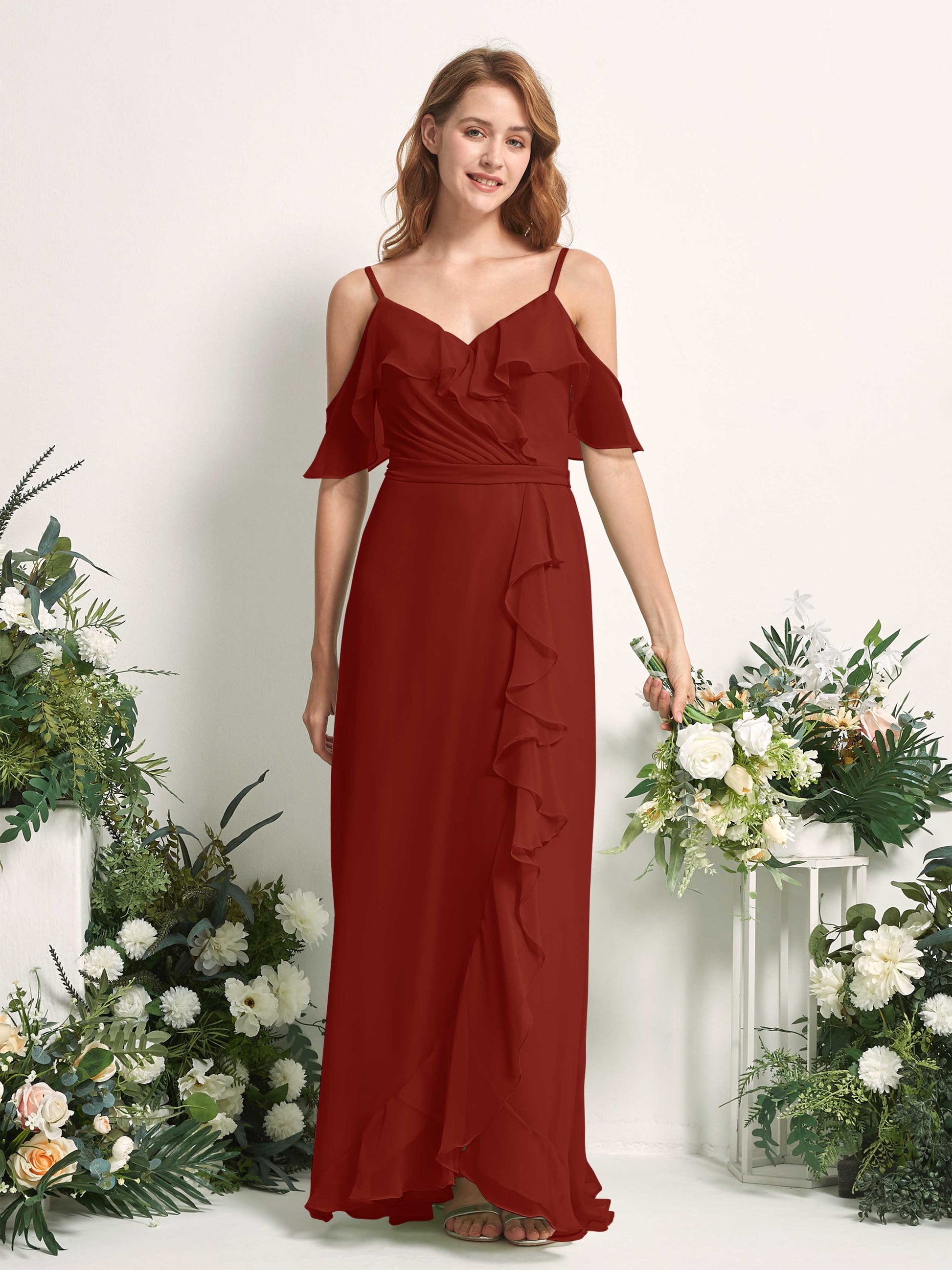 Yvette Rust Sleeveless Maxi Dress