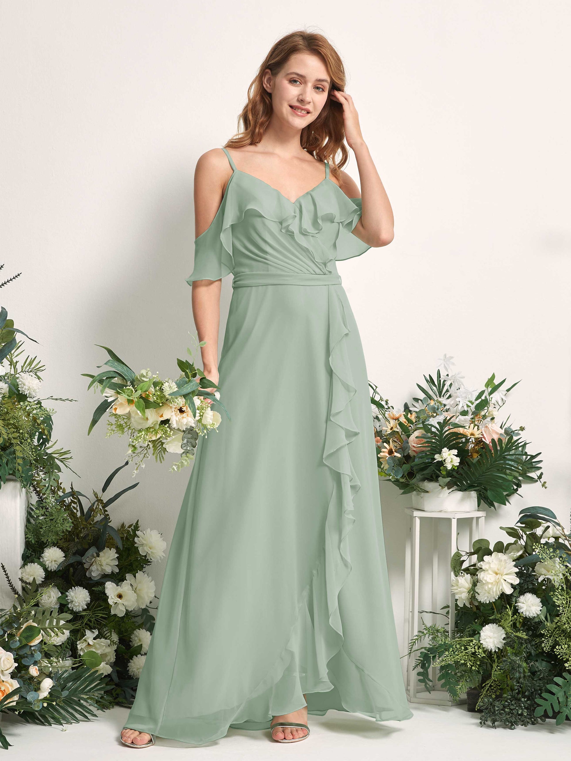 Yvette Sage Green Sleeveless Maxi Dress