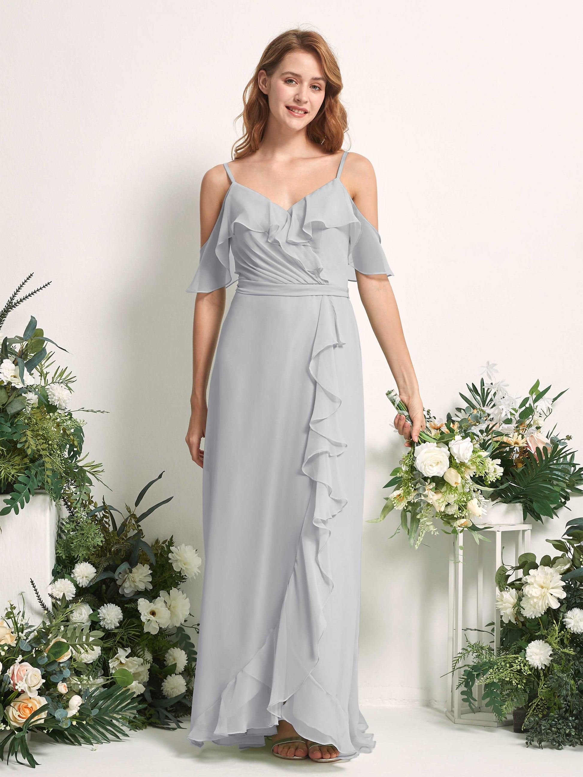 Yvette Silver Sleeveless Maxi Dress