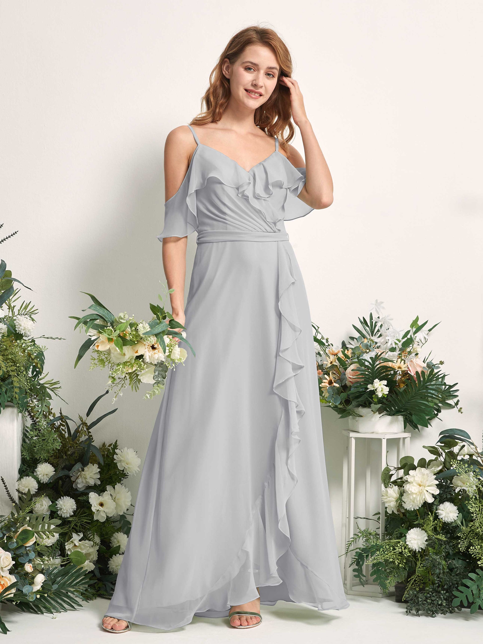 Yvette Silver Sleeveless Maxi Dress