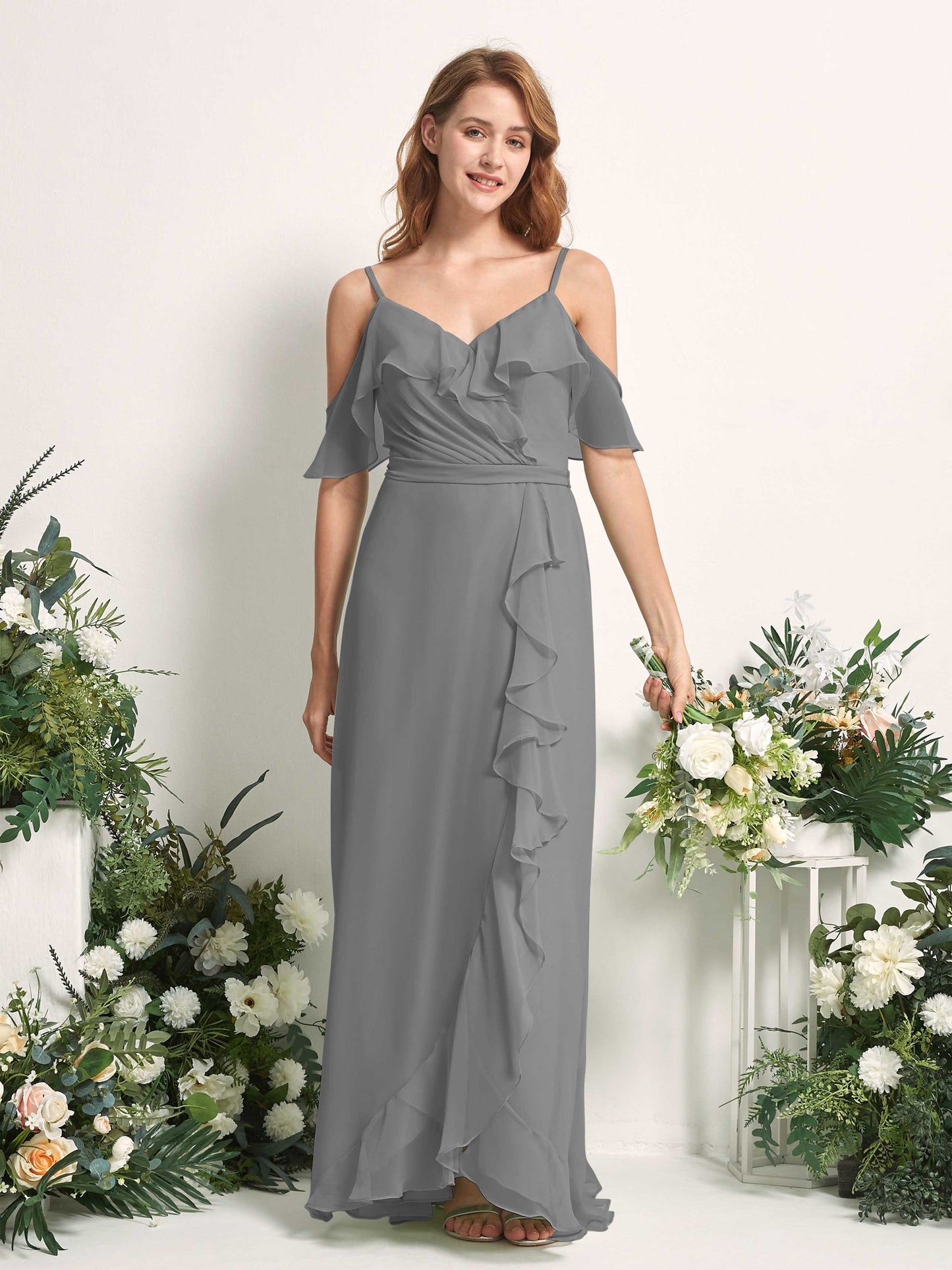 Yvette Steel Gray Sleeveless Maxi Dress