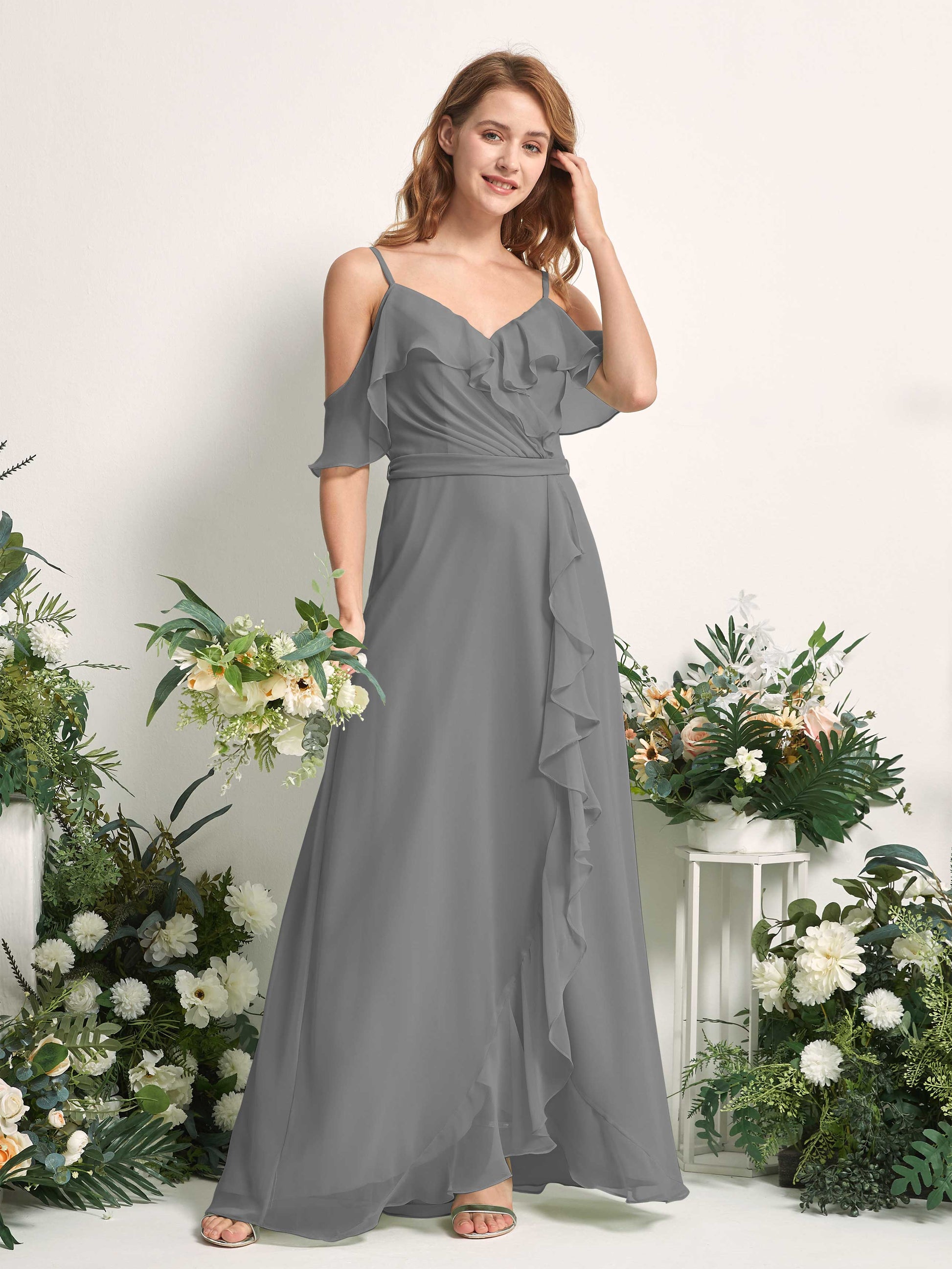 Yvette Steel Gray Sleeveless Maxi Dress