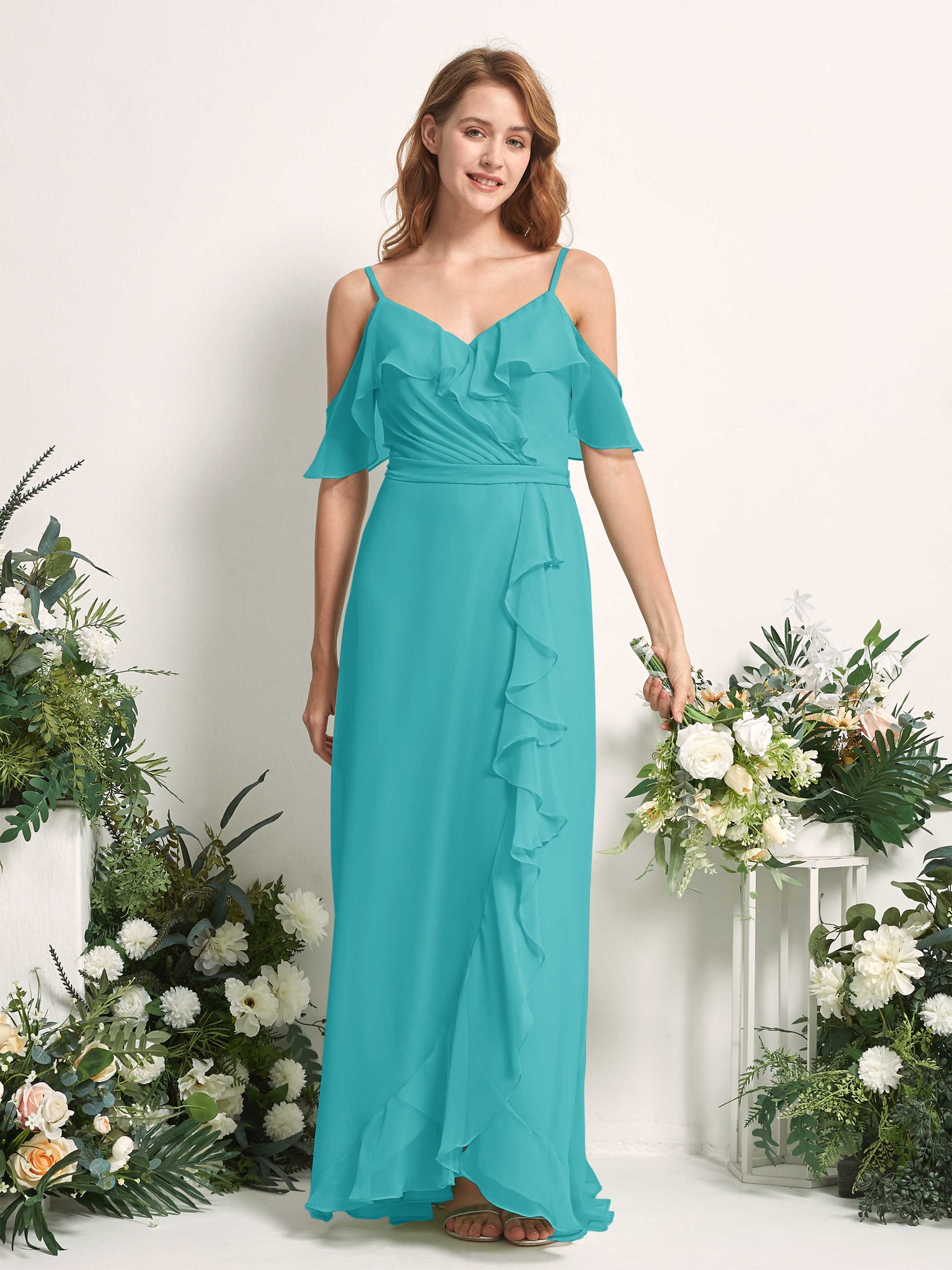 Yvette Turquoise Sleeveless Maxi Dress