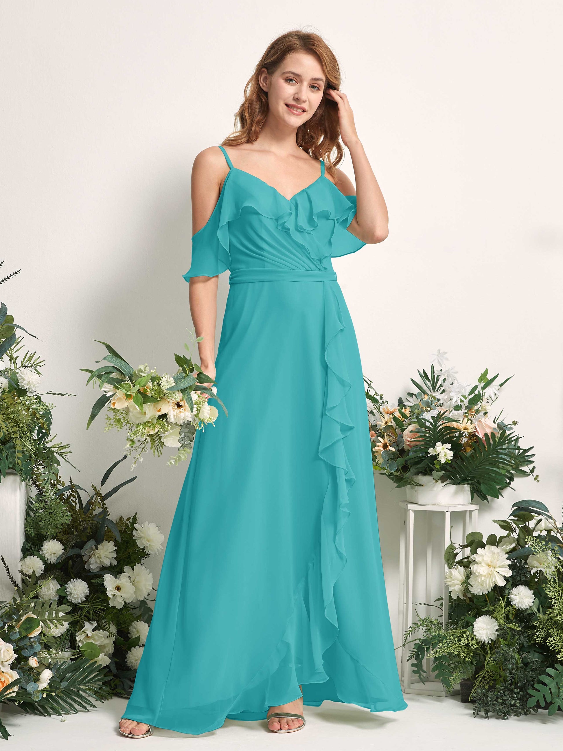 Yvette Turquoise Sleeveless Maxi Dress