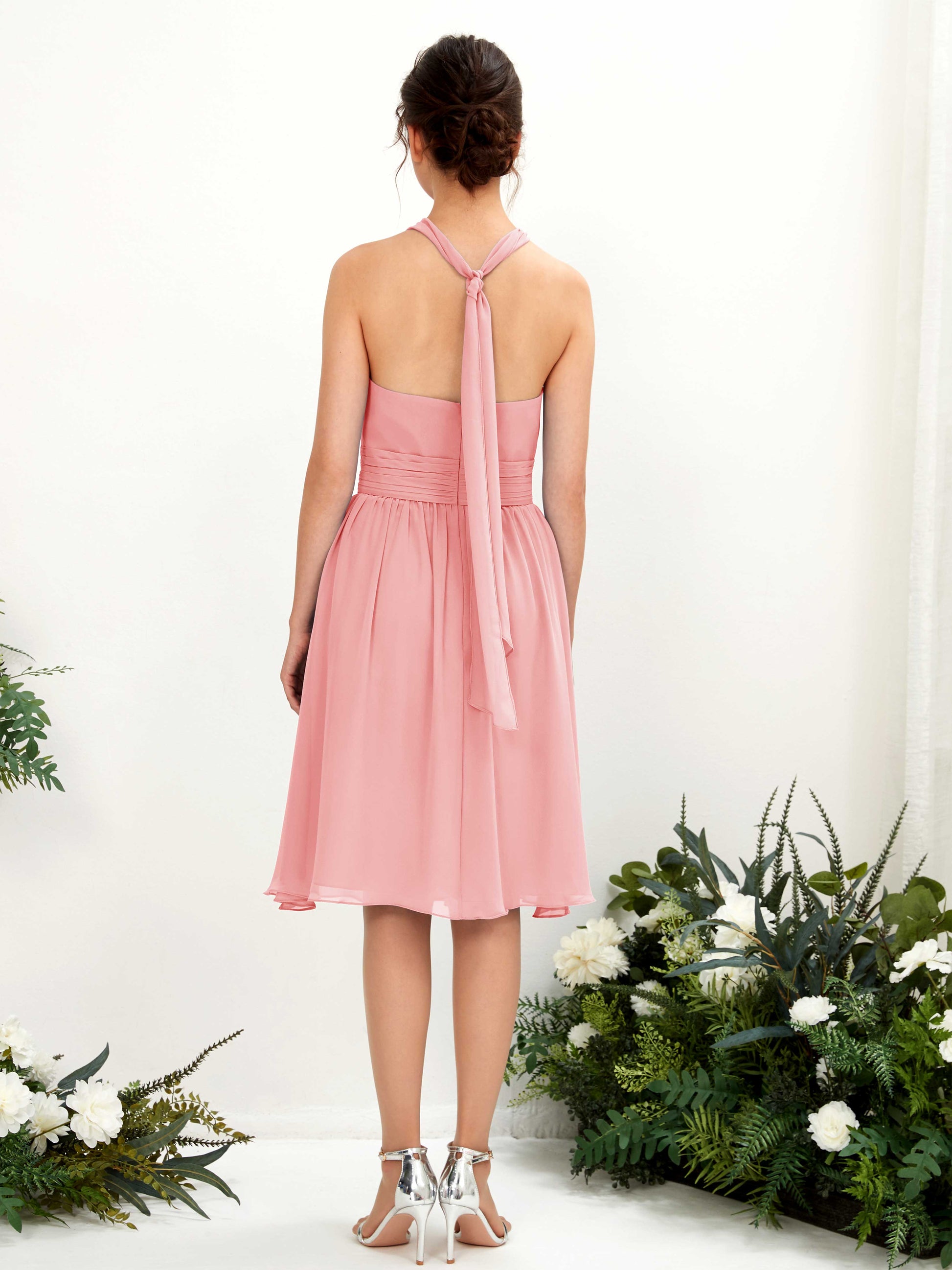 Yvonne Ballet Pink Halter Midi Dress