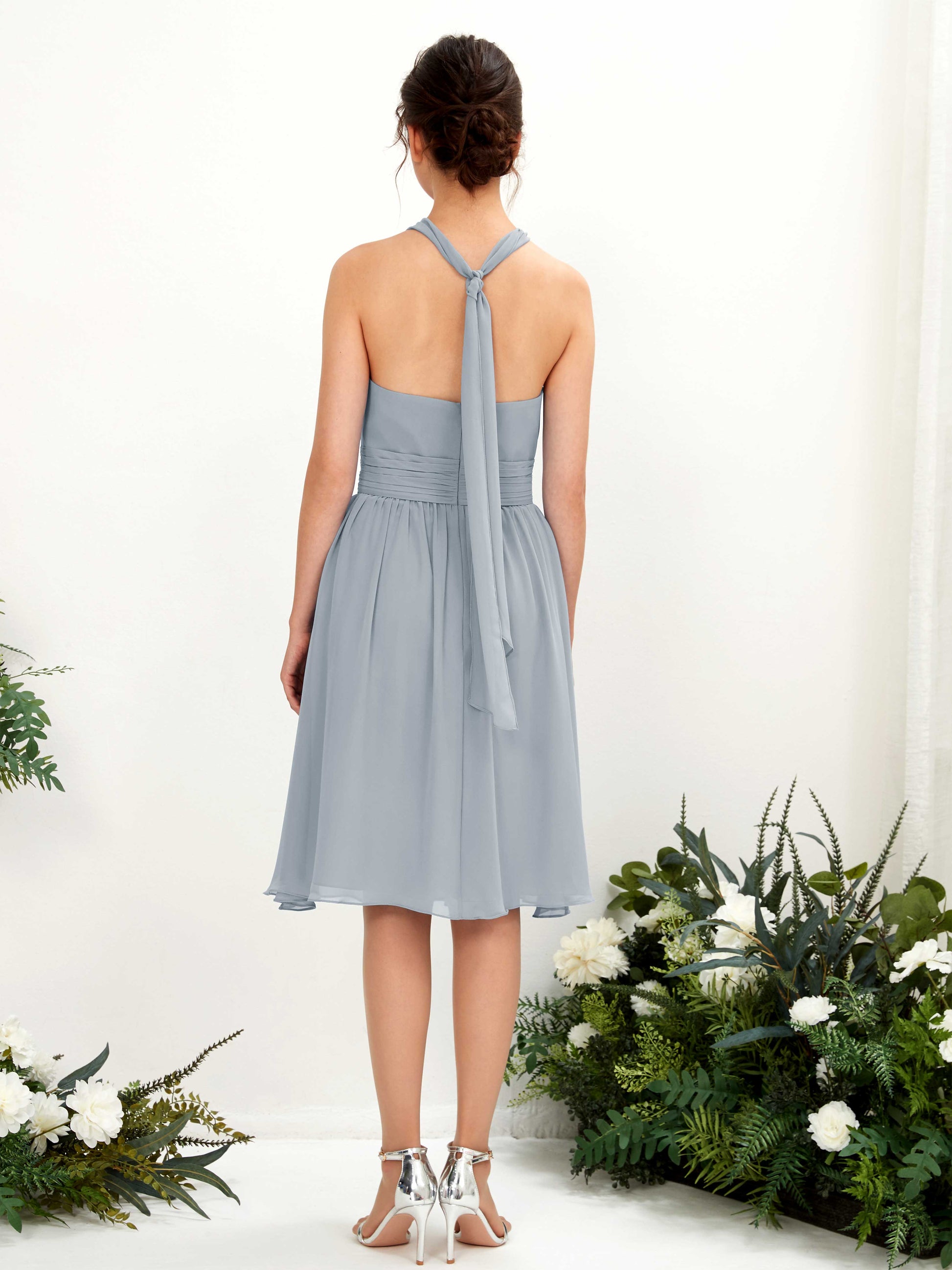 Yvonne Dusty Blue-Upgrade Halter Midi Dress