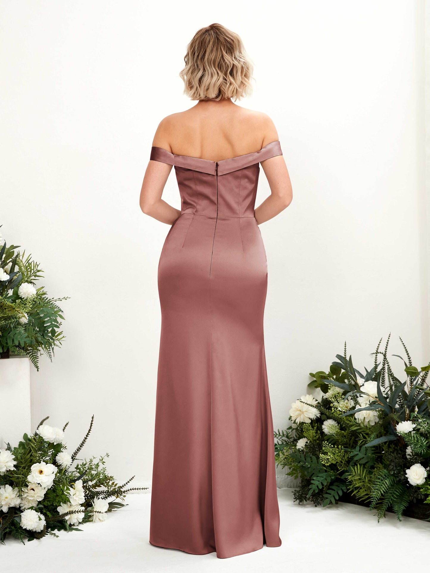 Zoe Desert Rose Satin Sleeveless Maxi Dress