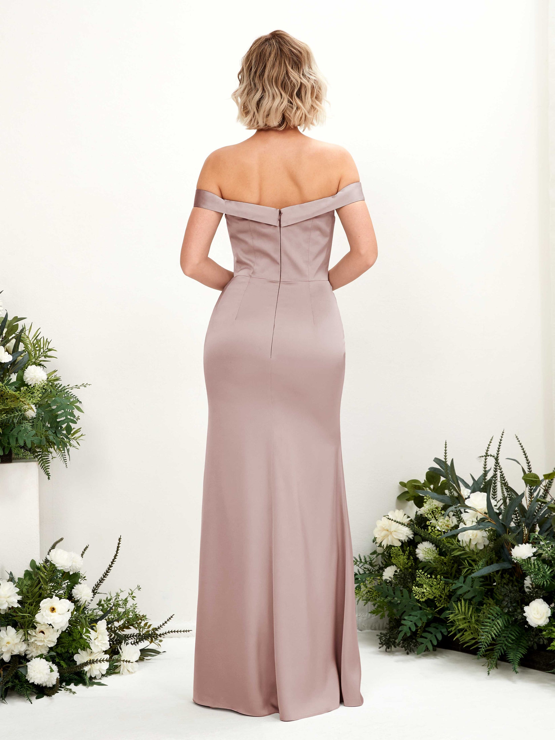 Zoe Dusty Rose Satin Sleeveless Maxi Dress