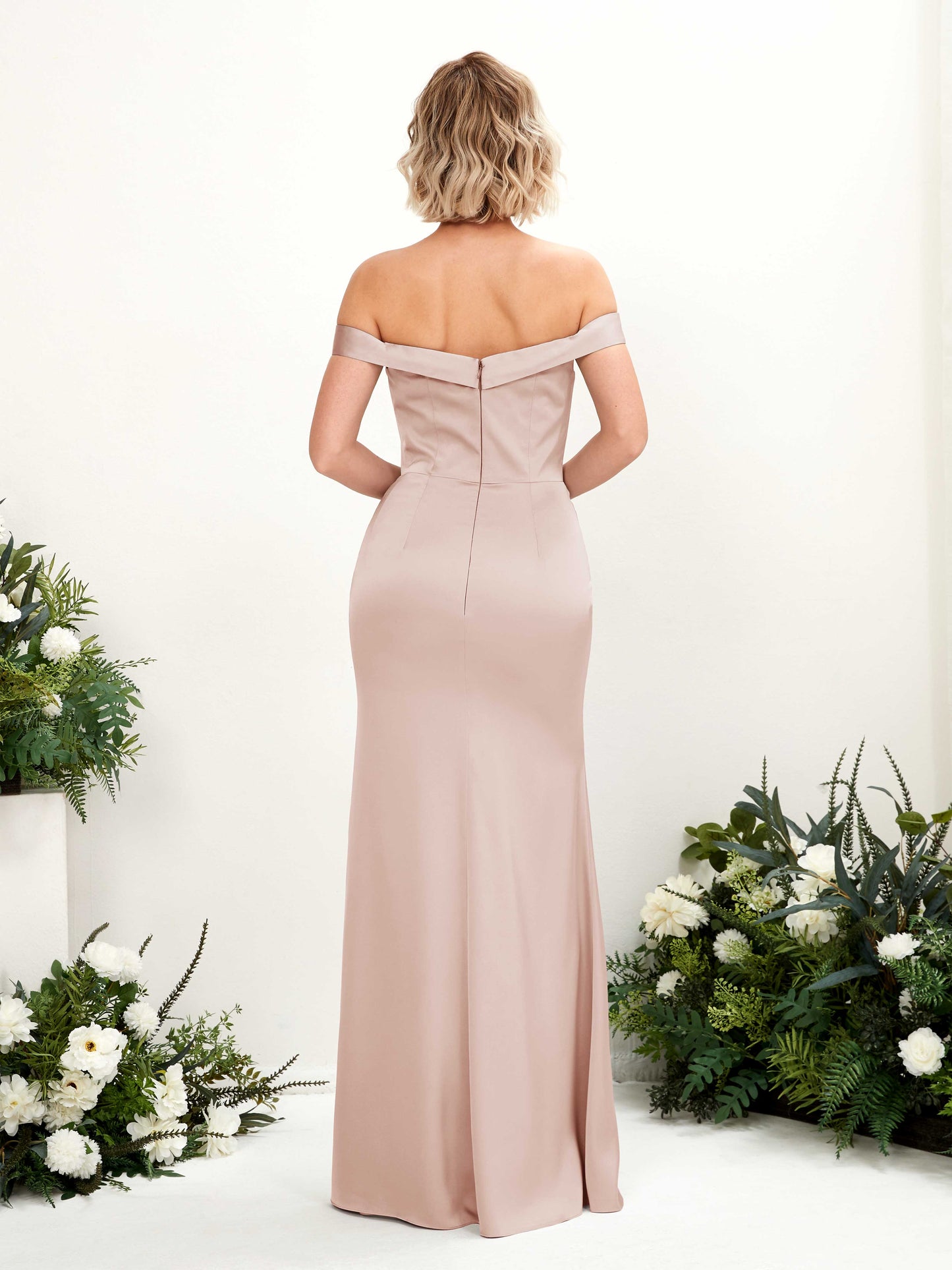 Zoe Pearl Pink Satin Sleeveless Maxi Dress