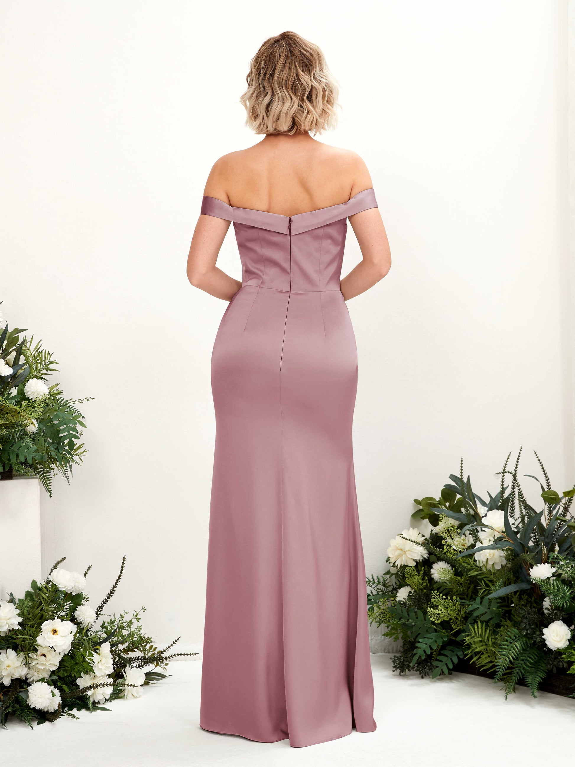 Zoe Rose Quartz Satin Sleeveless Maxi Dress